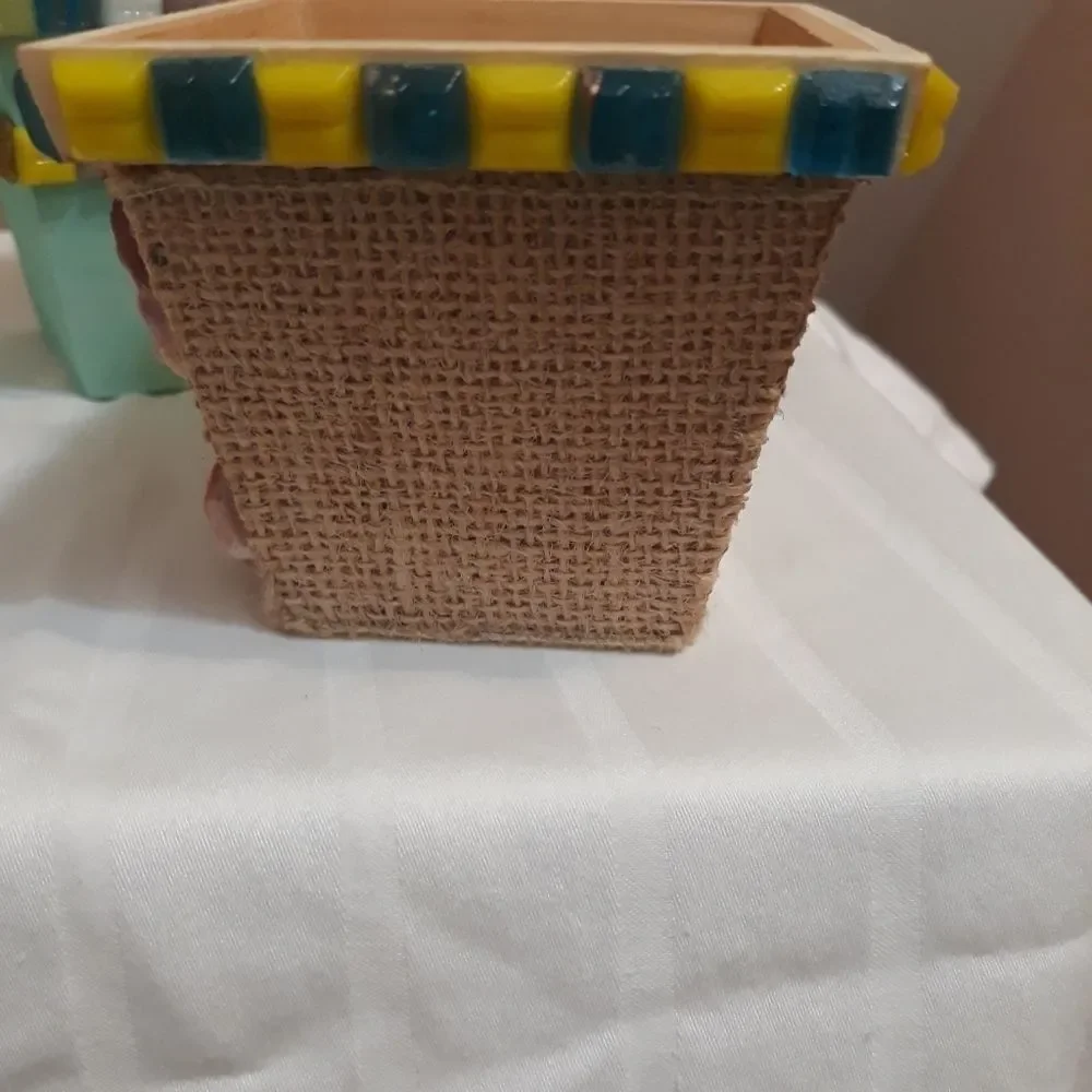 Hand Made Wood Organizers Stackable with Sea Shells